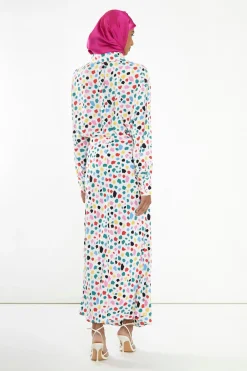 Glamorous Best Dressed Guest|Headscarves|Abstract Spot Bias-Cut Maxi-skirt -