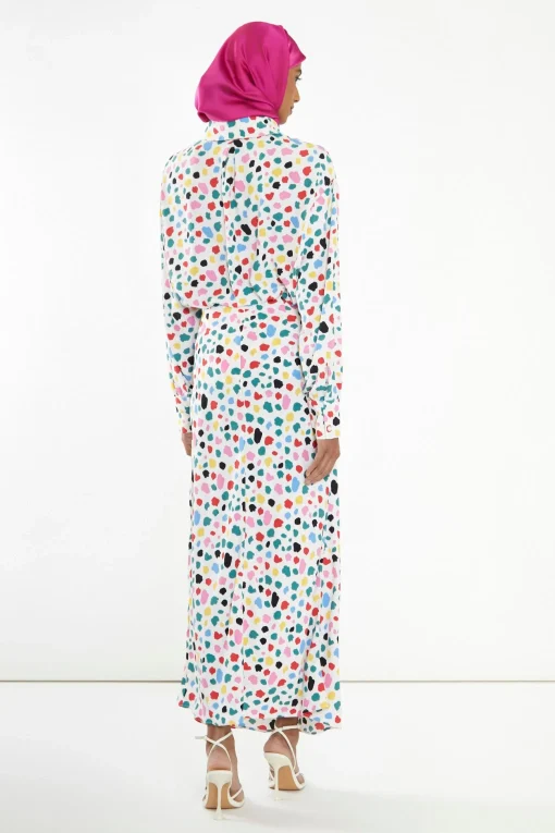 Glamorous Best Dressed Guest|Headscarves|Abstract Spot Bias-Cut Maxi-skirt -