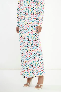 Glamorous Best Dressed Guest|Headscarves|Abstract Spot Bias-Cut Maxi-skirt -
