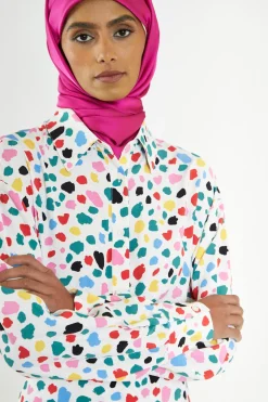 Glamorous Co-ords|Abstract Spot Long Sleeve Shirt -