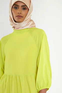 Glamorous Best Dressed Guest|Go To Partywear|Acid-Yellow Open Back Tiered Midi-Dress -
