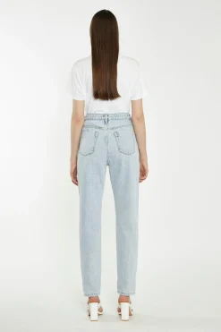 Glamorous Chic Escapes|Ripped & Distressed Jeans|Antique Bleach Distressed Mom Jeans -