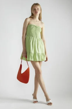 Glamorous Mini Dresses|Mini Dresses|Apple-Green Sleeveless-Skater Mini-Dress -