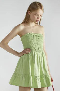 Glamorous Mini Dresses|Mini Dresses|Apple-Green Sleeveless-Skater Mini-Dress -