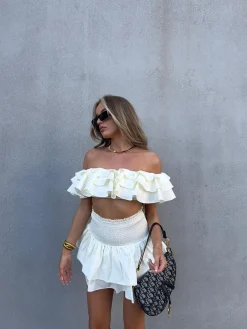Glamorous Bottoms|Co-ords|Arabella Co-ord RaRa Mini Skirt -Cream -