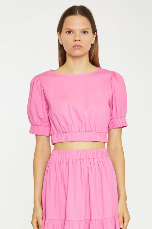 Glamorous Co-ords|Crops, Corsets & Bodysuits|Azalea Puff Sleeve Crop-Top -