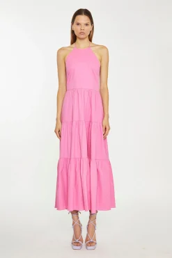 Glamorous Graduation|Best Dressed Guest|Azelea Halter-Neck Tiered Midi Dress -