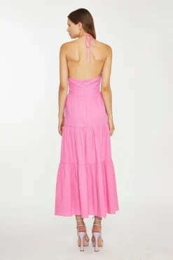 Glamorous Graduation|Best Dressed Guest|Azelea Halter-Neck Tiered Midi Dress -