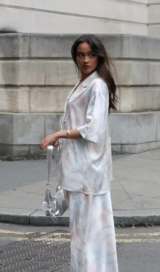 Glamorous Bottoms|Maxi Skirts|Beige-Grey-Watercolour Bias-Cut-Maxi-Skirt -