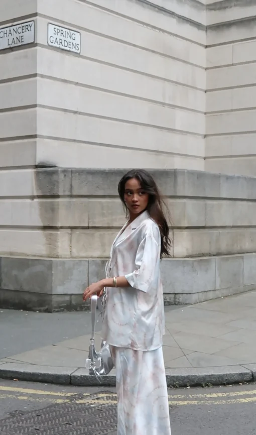 Glamorous Bottoms|Maxi Skirts|Beige-Grey-Watercolour Bias-Cut-Maxi-Skirt -