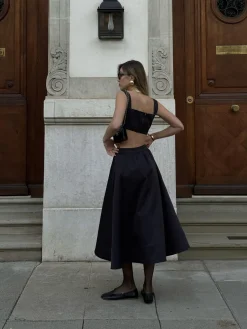 Glamorous Going Out Skirts|Co-ords|Black Audrey Co-ord Skater Midi-Skirt -