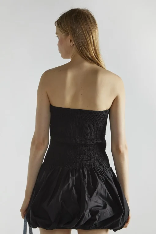 Glamorous Mini Dresses|Mini Dresses|Black Bandeau Shirred Mini-Dress -