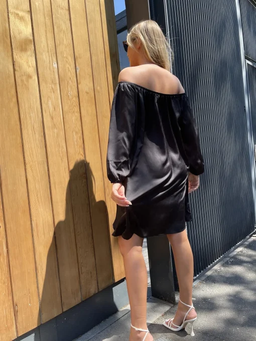 Glamorous Day Dresses|Glamorous Curve|Black Bardot Mini-Dress -
