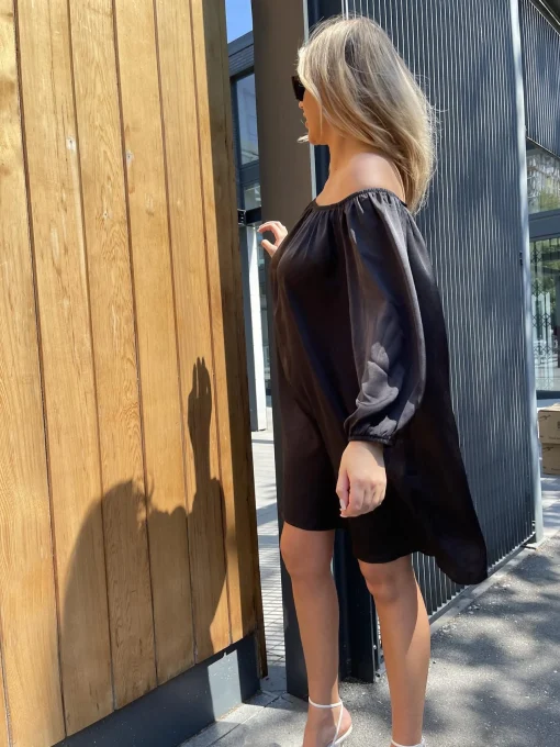 Glamorous Day Dresses|Glamorous Curve|Black Bardot Mini-Dress -