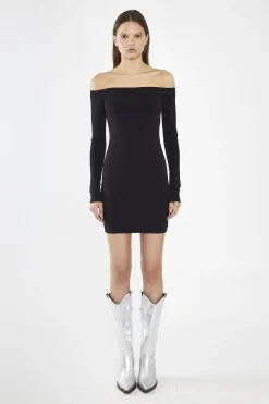 Glamorous Day Dresses|Party Dresses|Black Bardot Mini-Dress -