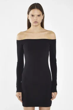 Glamorous Day Dresses|Party Dresses|Black Bardot Mini-Dress -