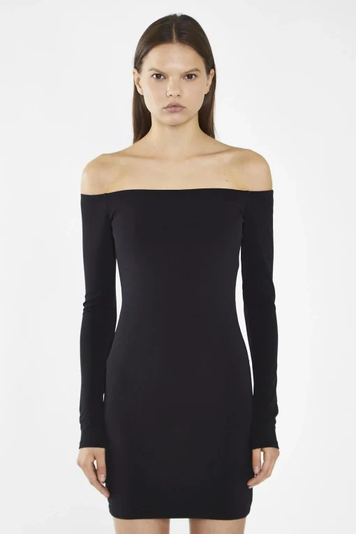 Glamorous Day Dresses|Party Dresses|Black Bardot Mini-Dress -