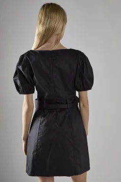 Glamorous Mini Dresses|Mini Dresses|Black Belted Peplum Mini-Dress -