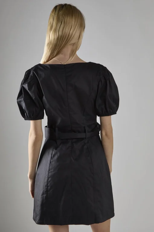 Glamorous Mini Dresses|Mini Dresses|Black Belted Peplum Mini-Dress -