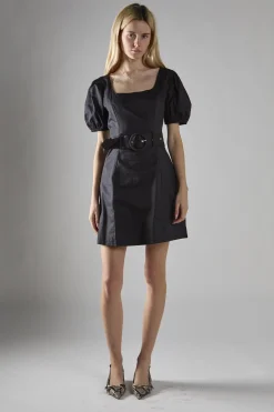 Glamorous Mini Dresses|Mini Dresses|Black Belted Peplum Mini-Dress -