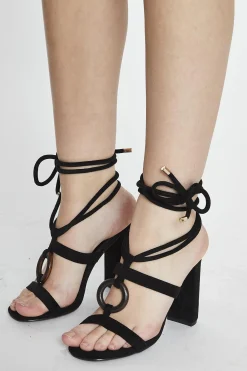 Glamorous Best Dressed Guest|Heels|Black Block Strappy Heel -