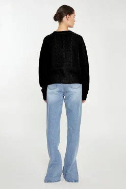 Glamorous Workwear|Cardigans|Black Button Down Cable Knit Cardigan -