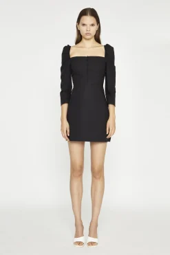 Glamorous Day Dresses|Mini Dresses|Black Button-Front Mini-Dress -