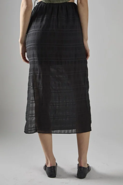 Glamorous Midi & Midaxi Skirts|Black Check High-Waist Split Thigh Midaxi-Skirt -