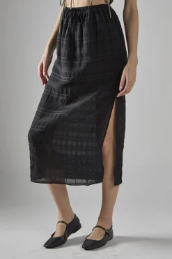 Glamorous Midi & Midaxi Skirts|Black Check High-Waist Split Thigh Midaxi-Skirt -