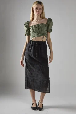 Glamorous Midi & Midaxi Skirts|Black Check High-Waist Split Thigh Midaxi-Skirt -