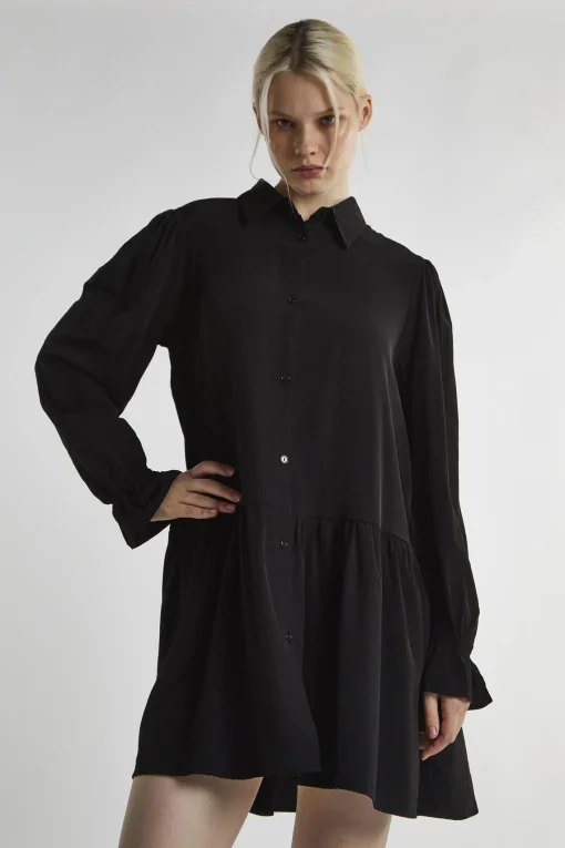 Glamorous Day Dresses|Mini Dresses|Black Collared Mini-Dress -