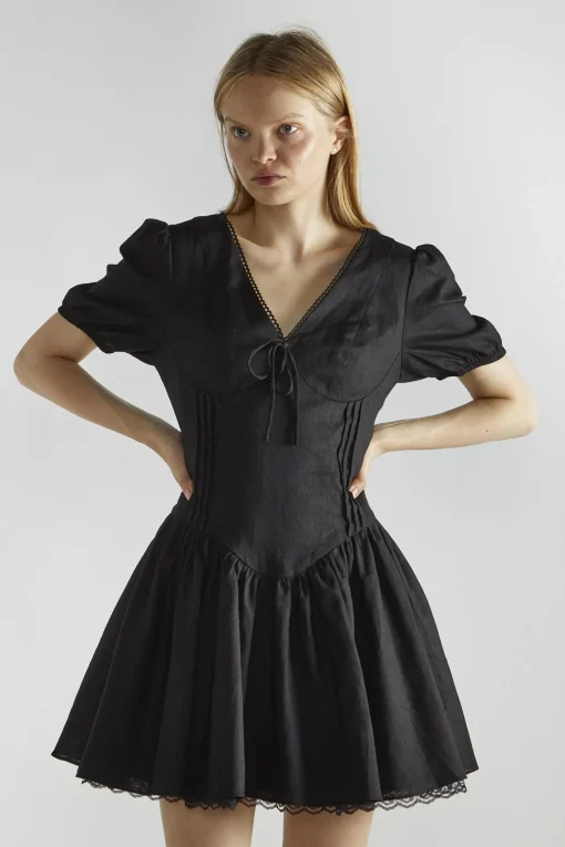 Glamorous Mini Dresses|Mini Dresses|Black Corset Mini-Dress -