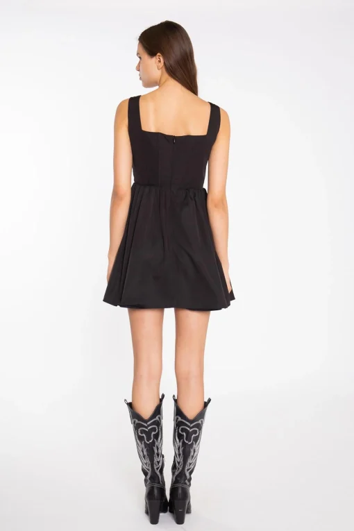 Glamorous Graduation|Day Dresses|Black Corset Skater Mini-Dress -