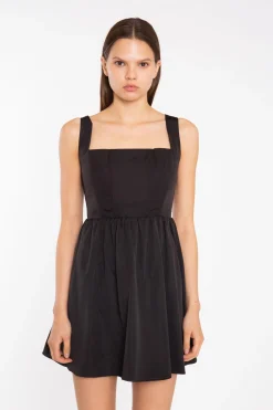 Glamorous Graduation|Day Dresses|Black Corset Skater Mini-Dress -