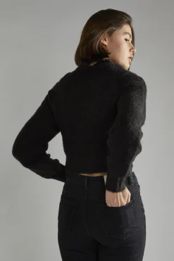 Glamorous Jumpers|Black Crew Neck Crop-Jumper -