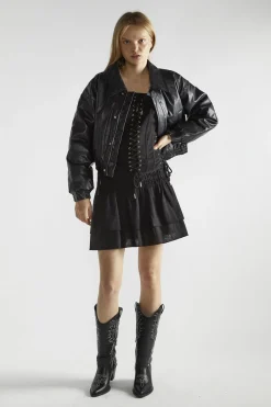 Glamorous Puffer Jackets|Jackets|Black Cropped Bomber Jacket -