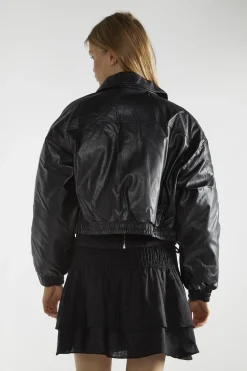 Glamorous Puffer Jackets|Jackets|Black Cropped Bomber Jacket -