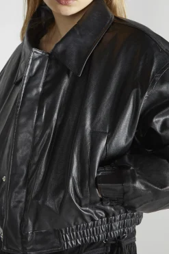 Glamorous Puffer Jackets|Jackets|Black Cropped Bomber Jacket -
