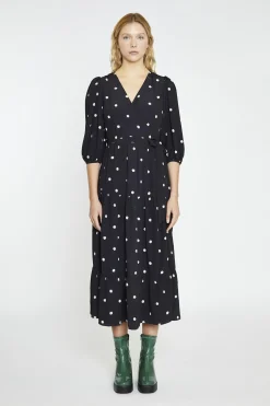 Glamorous Midi & Midaxi Dresses|Midi & Midaxi Dresses|Black Daisy V-Neck Wrap Midi-Dress -