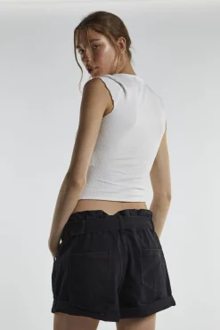 Glamorous Denim Shorts|Black Denim Belted Shorts -