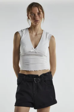 Glamorous Denim Shorts|Black Denim Belted Shorts -
