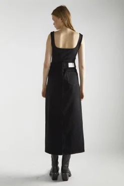Glamorous Denim Skirts|Maxi Skirts|Black Denim Centre-Split Maxi-Skirt -