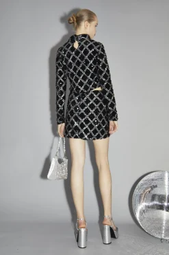 Glamorous Going Out Tops|Co-ords|Black Diamond-Sequin High Neck Top -