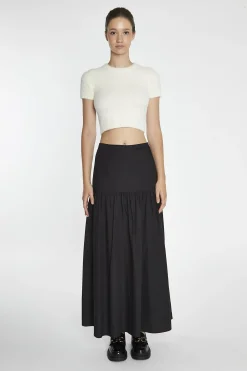 Glamorous Maxi Skirts|Black Dropped Waist Maxi-Skirt -
