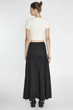 Glamorous Maxi Skirts|Black Dropped Waist Maxi-Skirt -