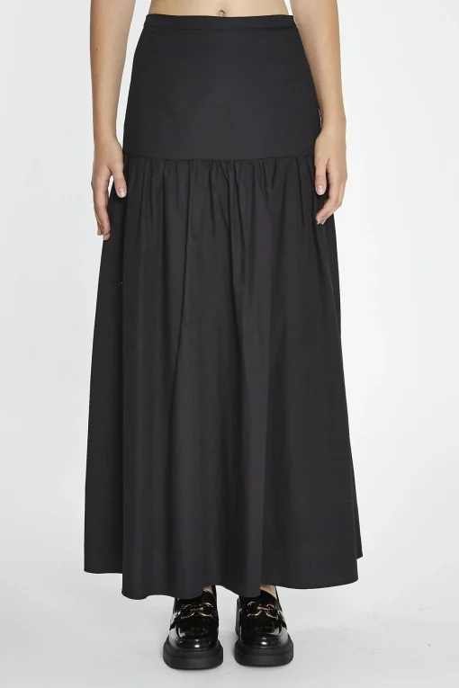 Glamorous Maxi Skirts|Black Dropped Waist Maxi-Skirt -
