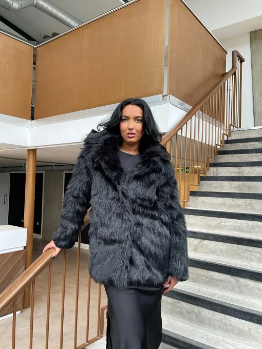 Glamorous Coats|Black Faux-Fur Coat -