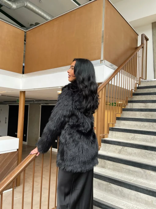 Glamorous Coats|Black Faux-Fur Coat -