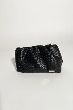 Glamorous Clutch Bags|Black Faux-Leather Clutch-Bag -