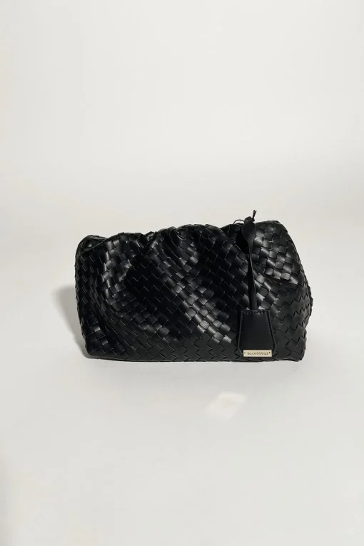 Glamorous Clutch Bags|Black Faux-Leather Clutch-Bag -